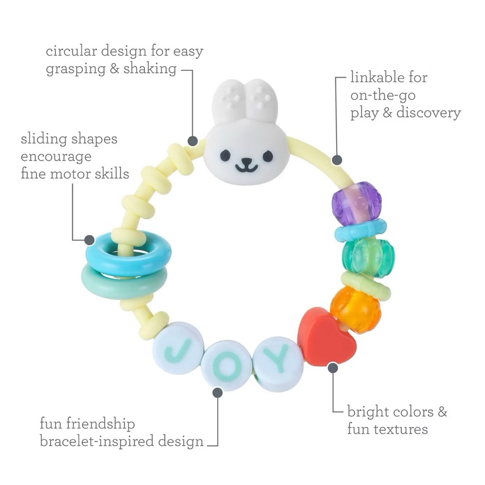 Infantino nwt Friendship Rattle - Easter bunny rabbit rainbow - Picture 3 of 8